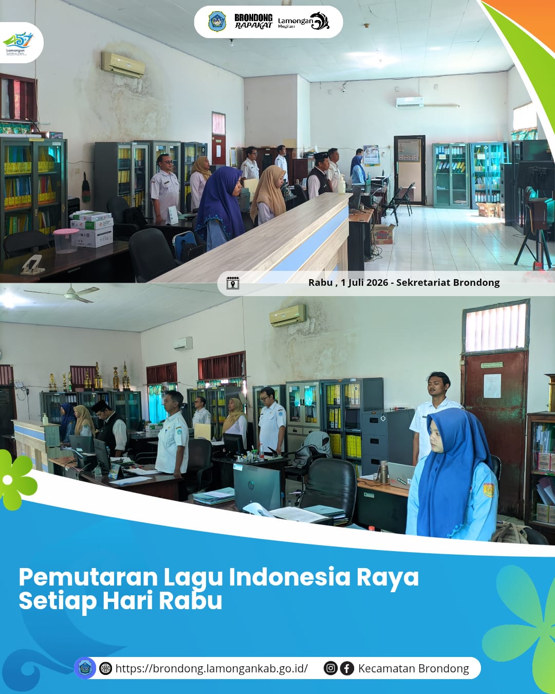 Foto: PEMUTARAN LAGU KEBANGSAAN INDONESIA RAYA MENJADI PEMBIASAAN DI LINGKUNGAN KECAMATAN BRONDONG