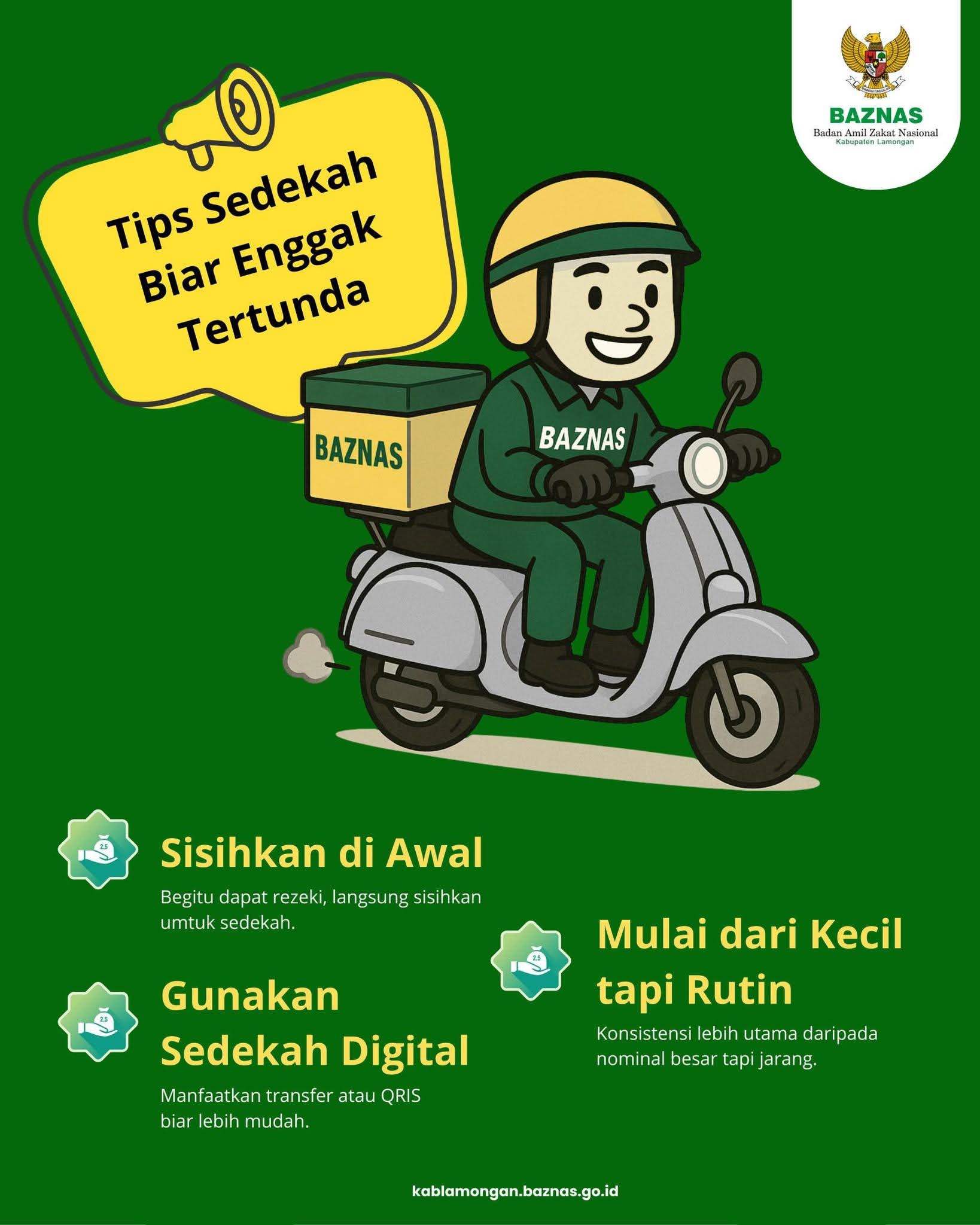 Foto: TIPS BERSEDEKAH DI ERA DIGITAL DARI BAZNAS LAMONGAN