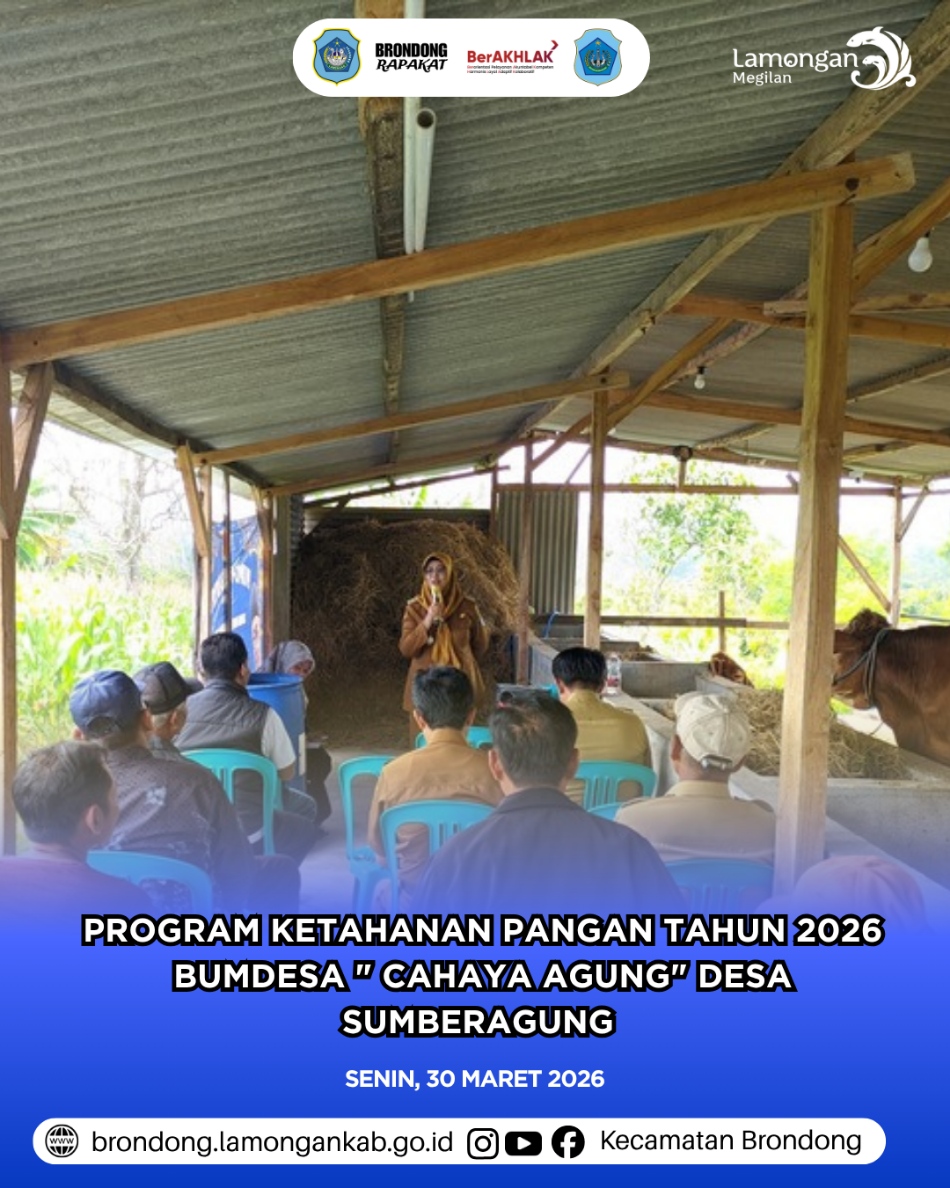 Foto: MONITORING KETAHANAN PANGAN 2026: SINERGI KECAMATAN BRONDONG DAN BUMDESA CAHAYA AGUNG DALAM PENGEMBANGAN TERNAK SAPI