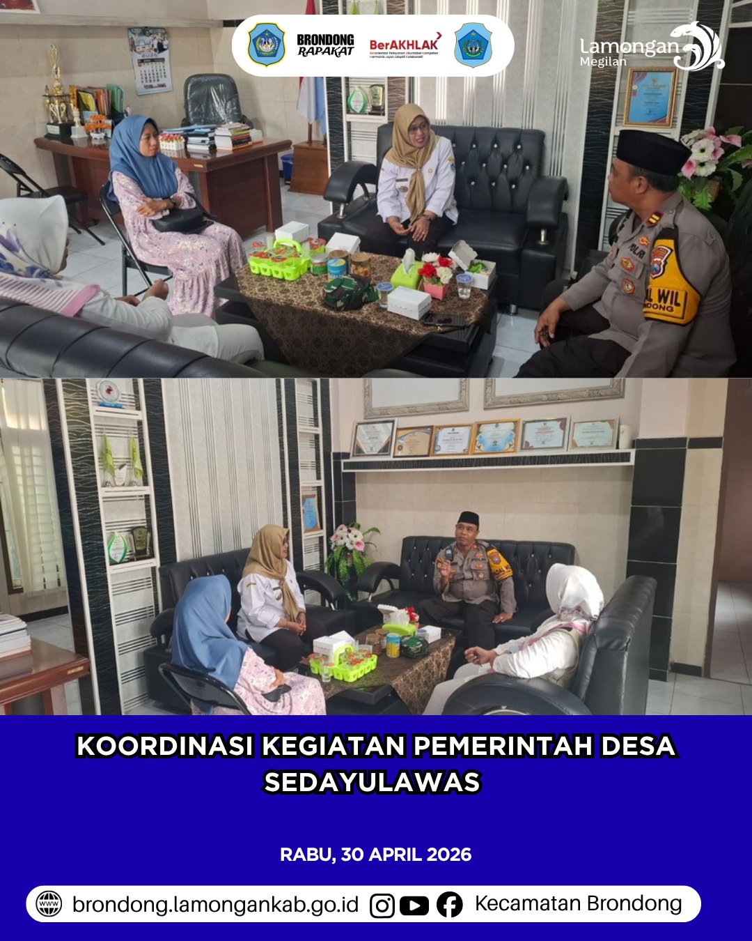 Foto: KOORDINASI PEMERINTAH DESA SEDAYULAWAS BERSAMA PEMERINTAH KECAMATAN BRONDONG KABUPATEN LAMONGAN