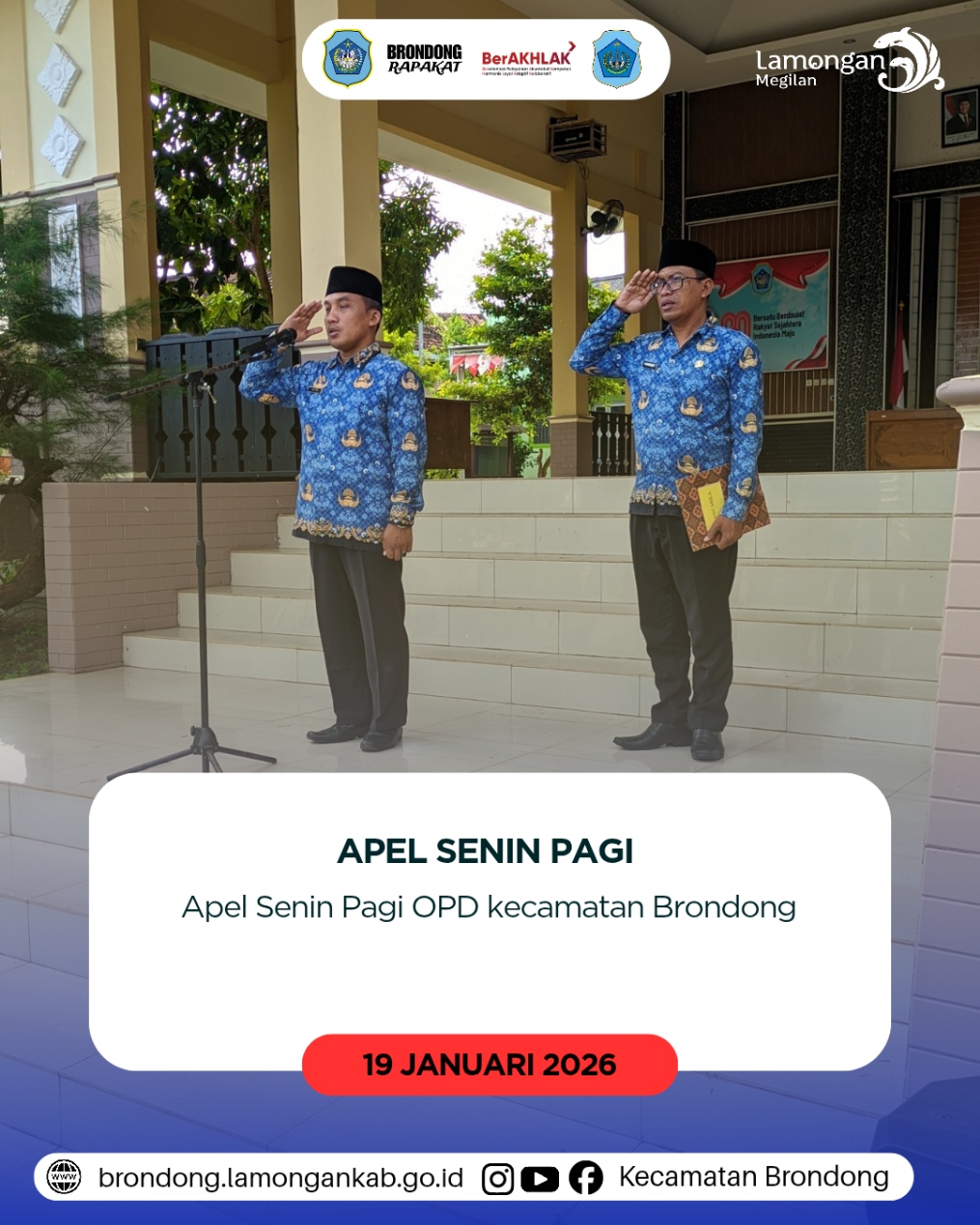 Foto: APEL SENIN PAGI KECAMATAN BRONDONG TEKANKAN KEWASPADAAN DI MUSIM HUJAN