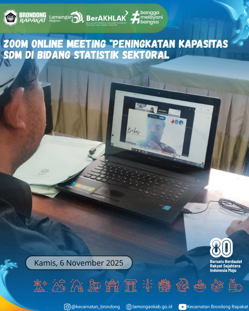 Foto: ZOOM ONLINE MEETING PENINGKATAN KAPASITAS SDM DI BIDANG STATISTIK SEKTORAL