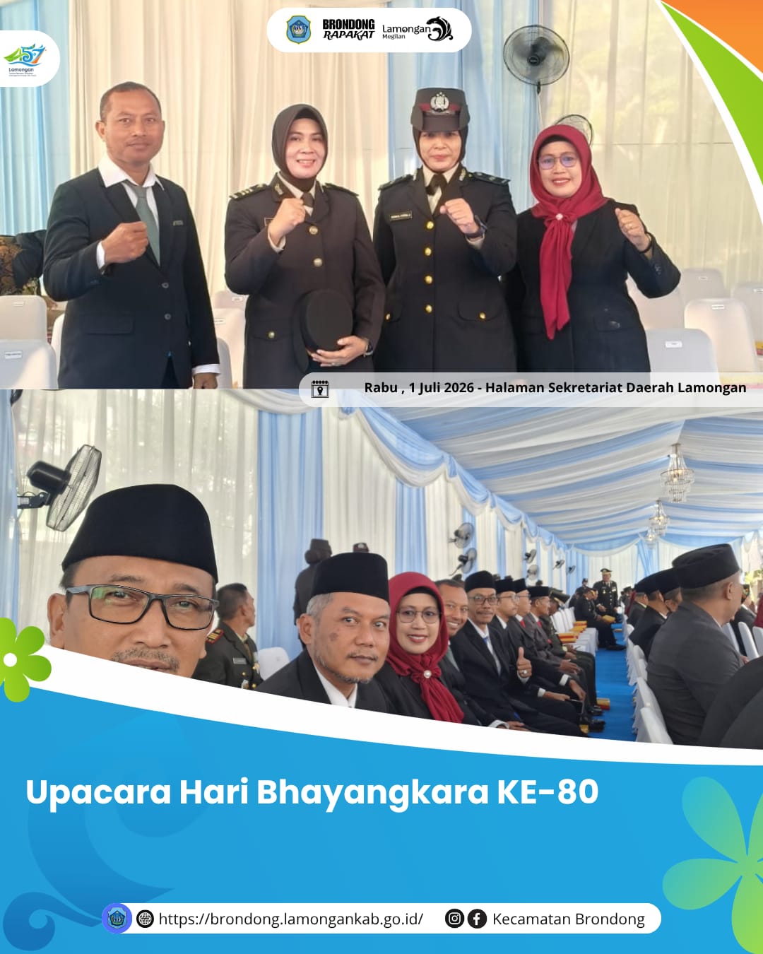Foto: UPACARA HARI BHAYANGKARA KE-80 TAHUN 2026 DI SEKRETARIAT DAERAH LAMONGAN