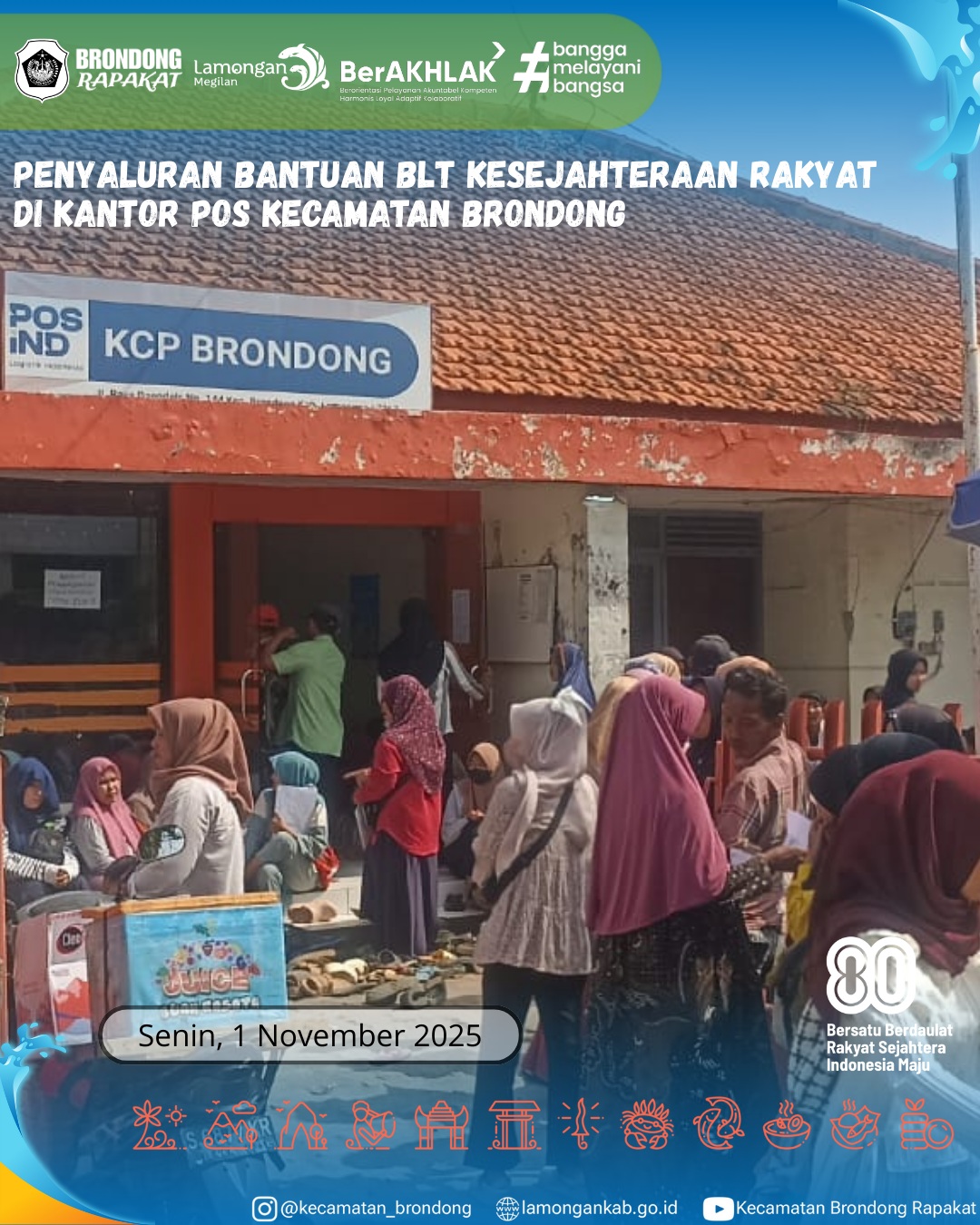 Foto: PENYALURAN BLT KESEJAHTERAAN RAKYAT DI KANTOR POS BRONDONG