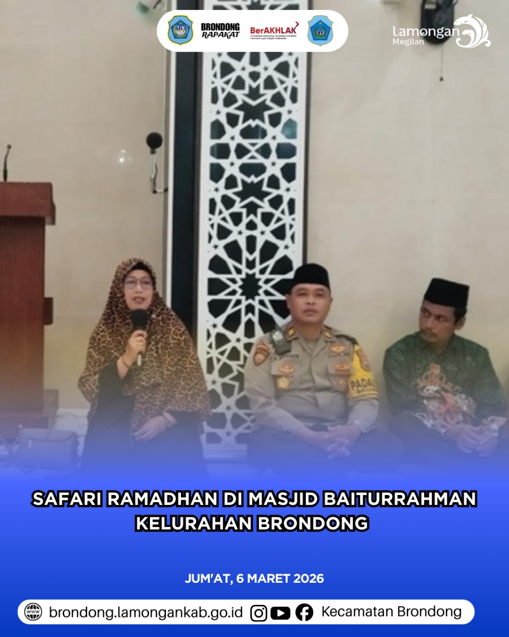 Foto: SAFARI RAMADHAN FORKOPIMCAM BRONDONG DI MASJID BAITURRAHMAN, PERKUAT SILATURAHMI DAN BERBAGI KEPEDULIAN