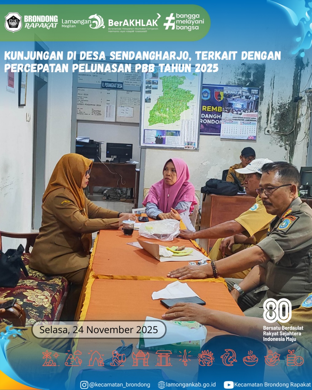 Foto: PEMBINAAN WILAYAH KECAMATAN BRONDONG DI DESA SENDANGHARJO UNTUK PERCEPATAN PELUNASAN PBB 2025