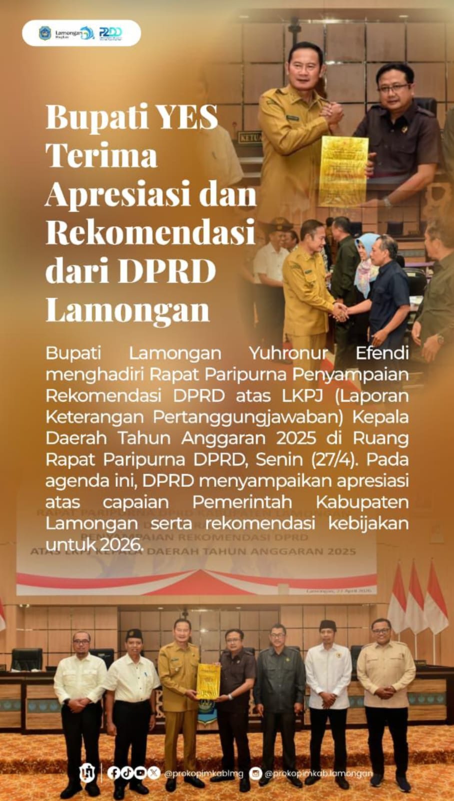 Foto: APRESEASI REKOMENDASI DPRD ATAS LKPJ KEPALA DAERAH TAHUN 2025