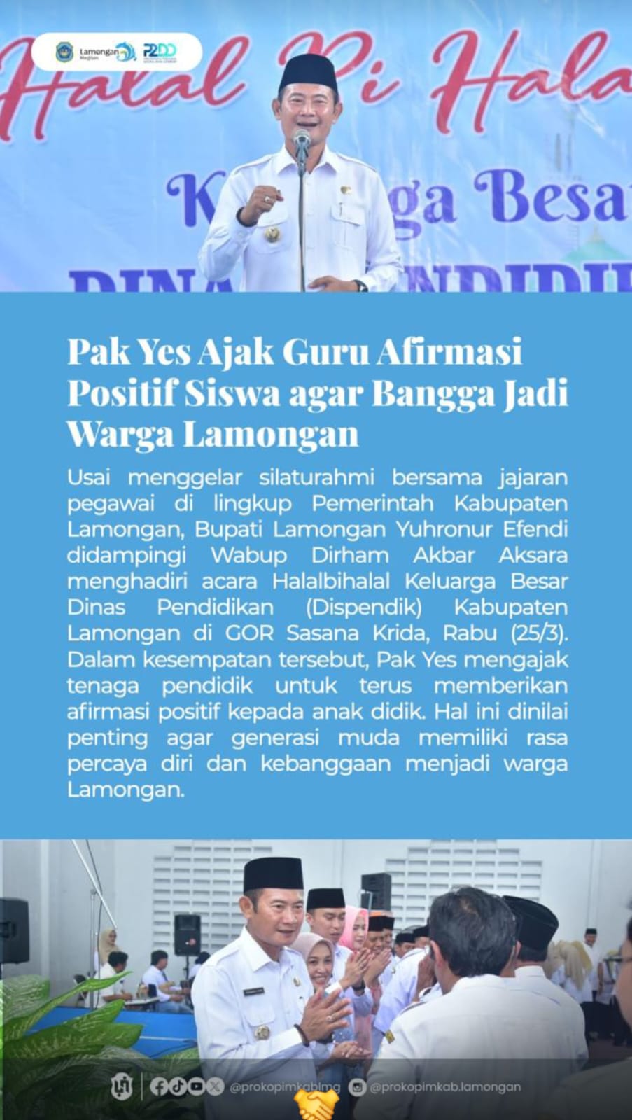 Foto: GURU AFIRMASI POSITIF SISWA AGAR BANGGA JADI WARGA LAMONGAN