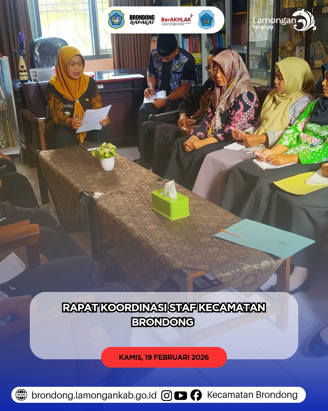 Foto: RAKOOR STAF KECAMATAN BRONDONG PERKUAT KINERJA DAN MATANGKAN RENCANA KERJA MENYAMBUT BULAN RAMADHAN