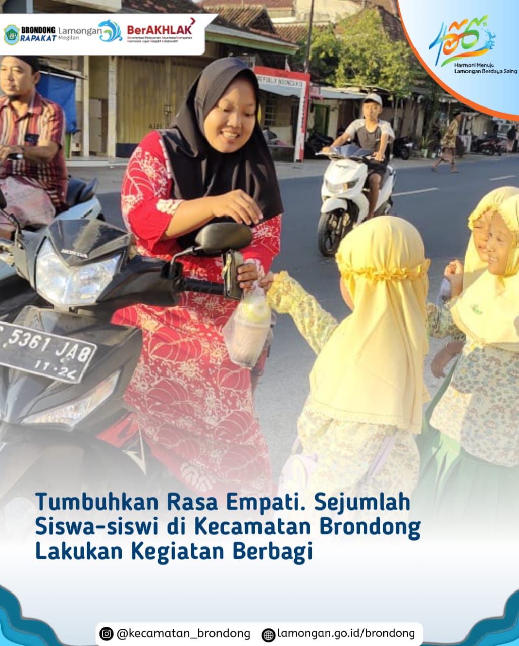 TUMBUHKAN JIWA SOSIAL, SISWA BRONDONG GELAR KEGIATAN BERBAGI