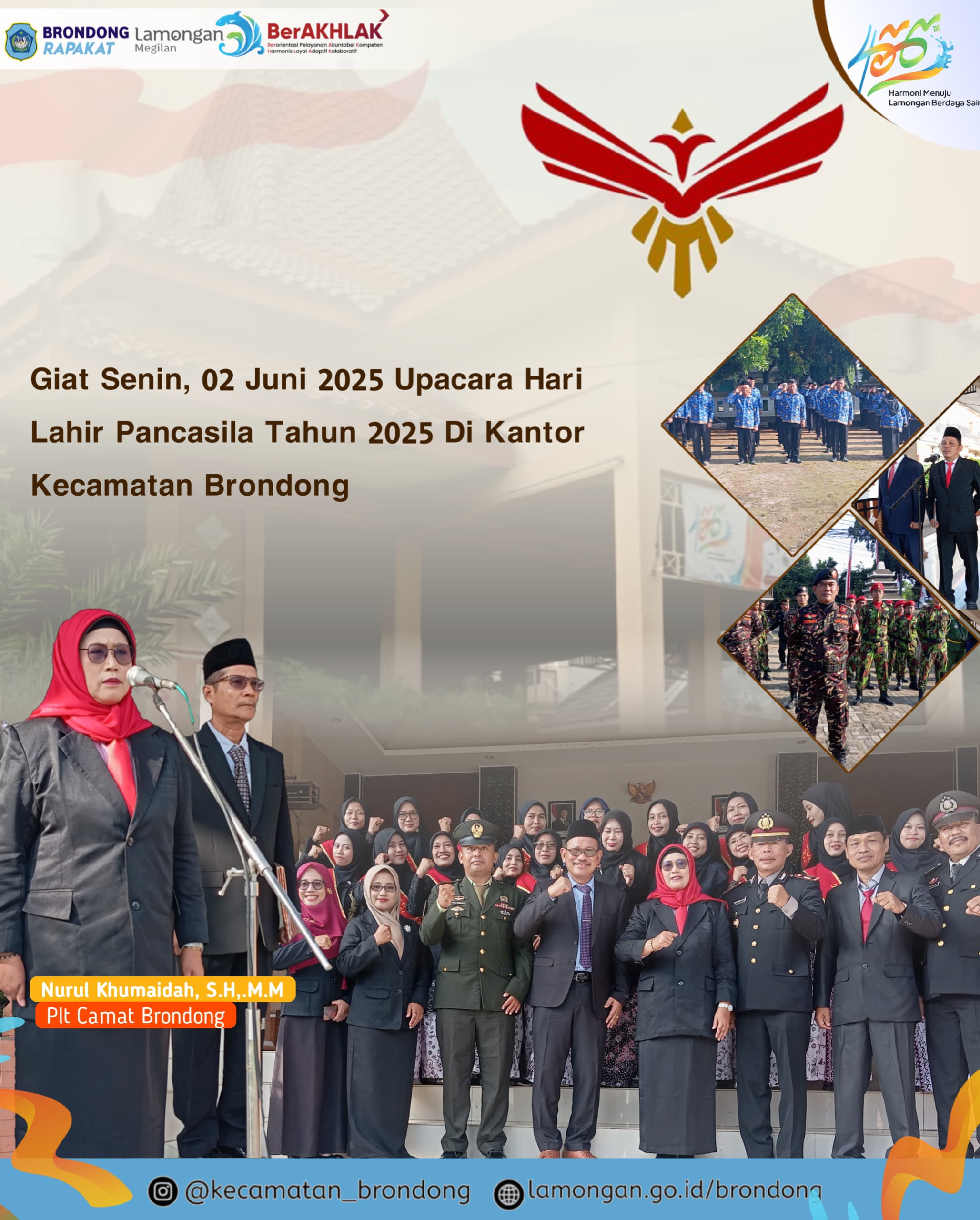 UPACARA PERINGATAN HARI LAHIR PANCASILA TAHUN 2025 DI KECAMATAN BRONDONG