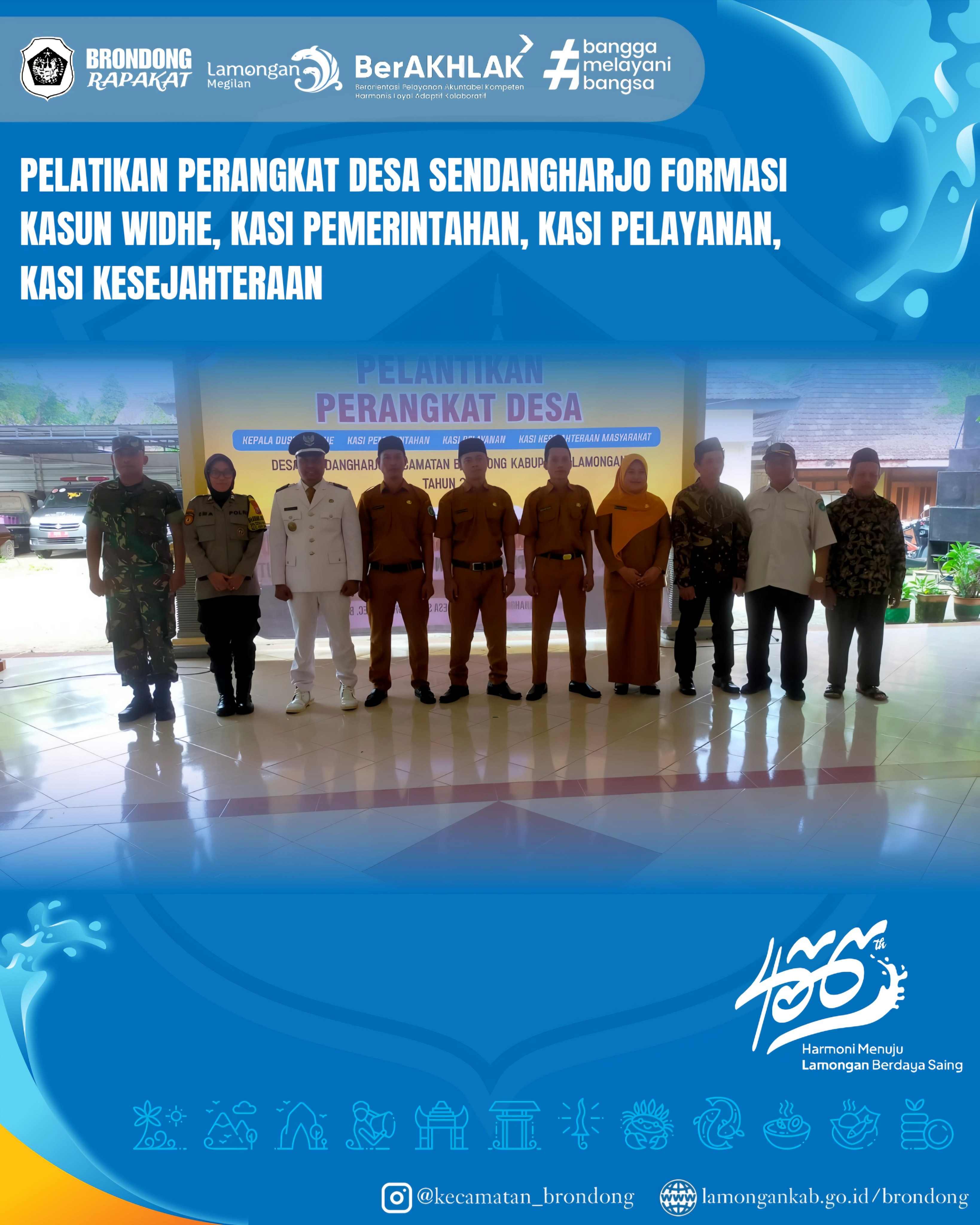 PENINGKATAN PELAYANAN DESA, PERANGKAT BARU SENDANGHARJO RESMI DILANTIK
