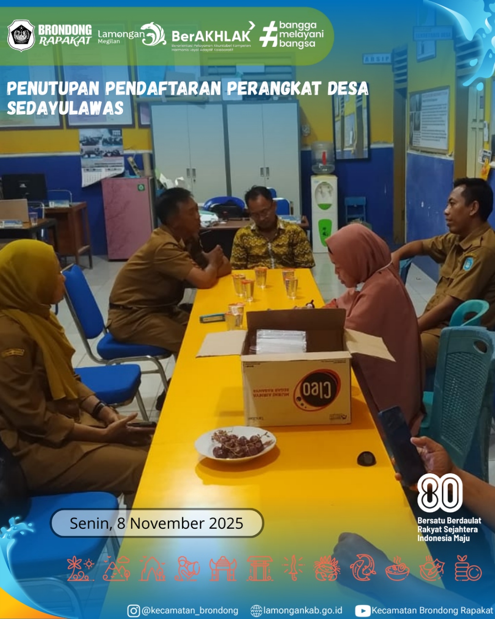 Foto: PENUTUPAN PENDAFTARAN PERANGKAT DESA SEDAYULAWAS MENARIK MINAT 10 PESERTA