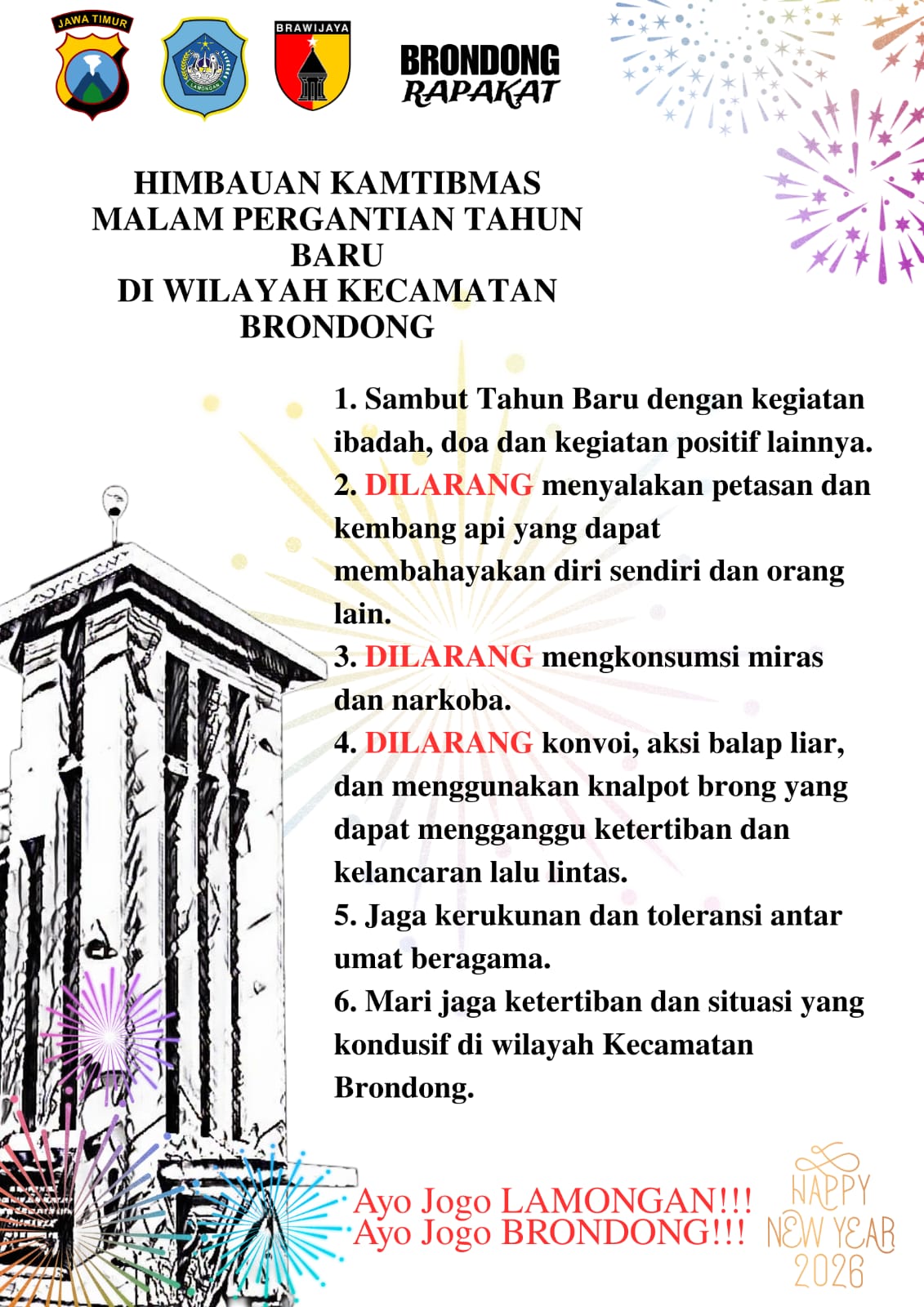 Foto: HIMBAUAN KAMTIBMAS WUJUDKAN TAHUN BARU AMAN DAN KONDUSIF DI BRONDONG