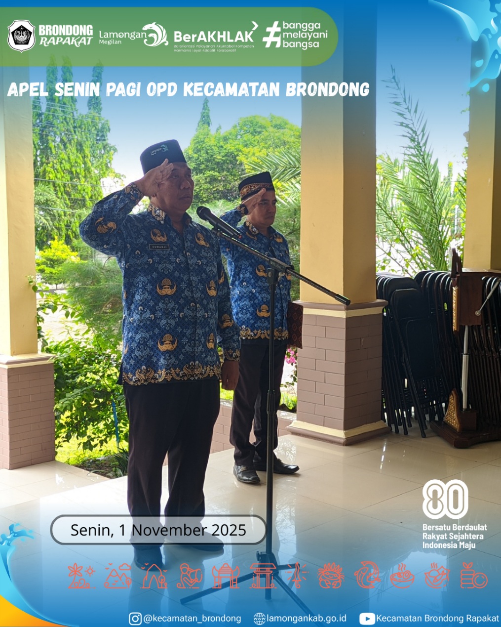 Foto: UPACARA SENIN PAGI HUT KORPRI KE-54 KECAMATAN BRONDONG