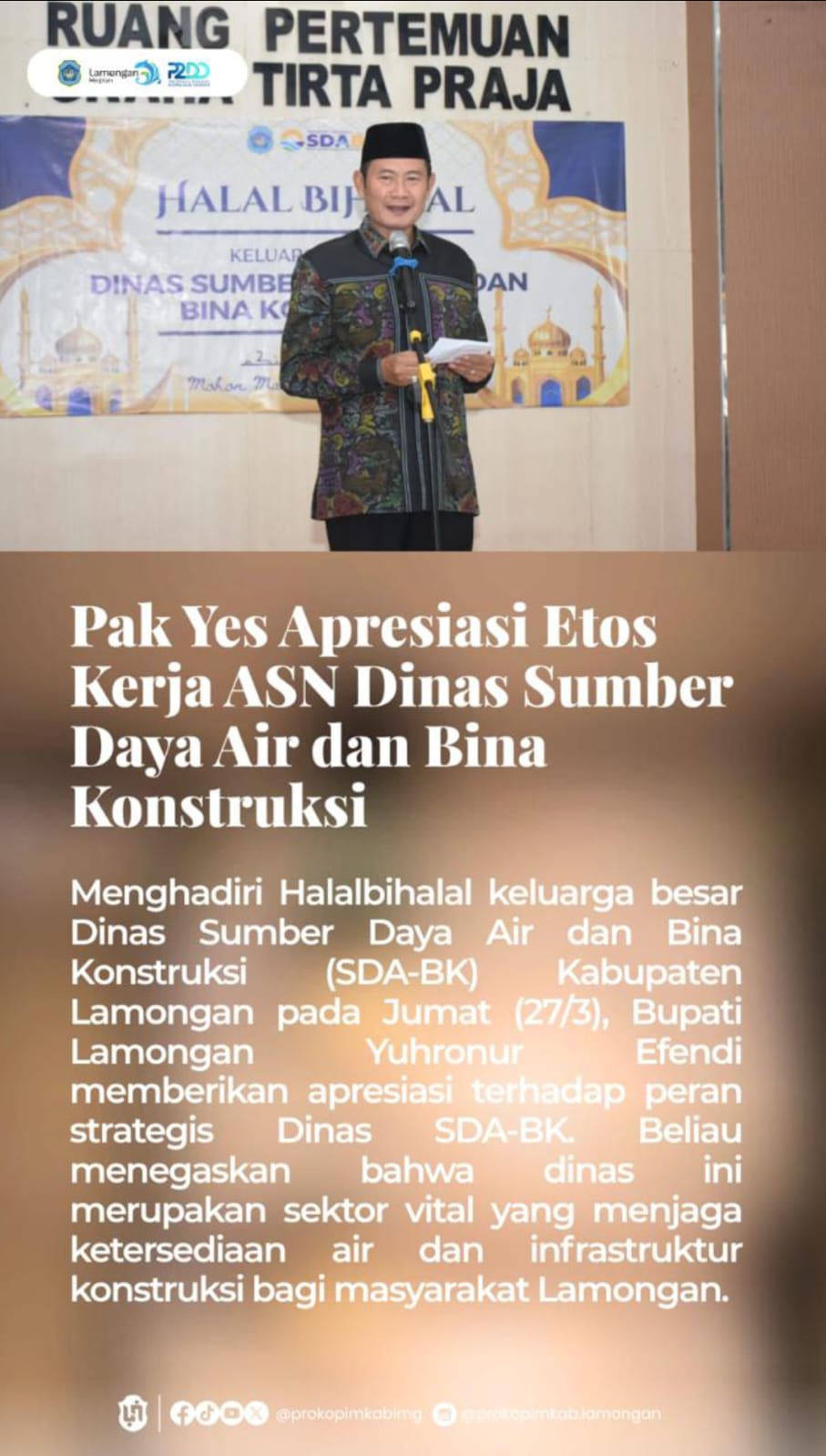 Foto: PAPRESIASI ETOS KERJA ASN DINAS SUMBER DAYA AIR DAN BINA KONSTRUKSI