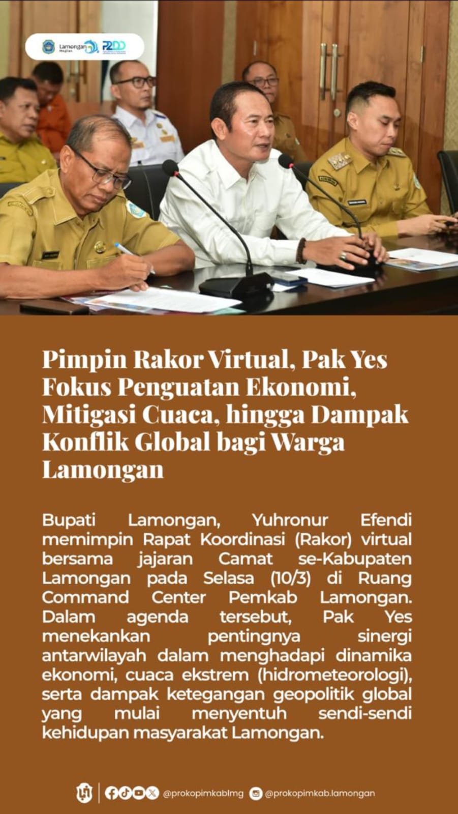 Foto: RAKOOR VIRTUAL FOKUS PENGUATAN EKONOMI DAN MITIGASI CUACA