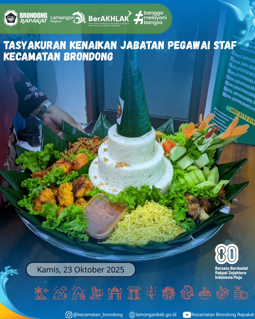 Foto: TASYAKURAN KENAIKAN JABATAN STAF MENJADI KASUBAG EVALUASI PERENCANAAN KEUANGAN KECAMATAN BRONDONG