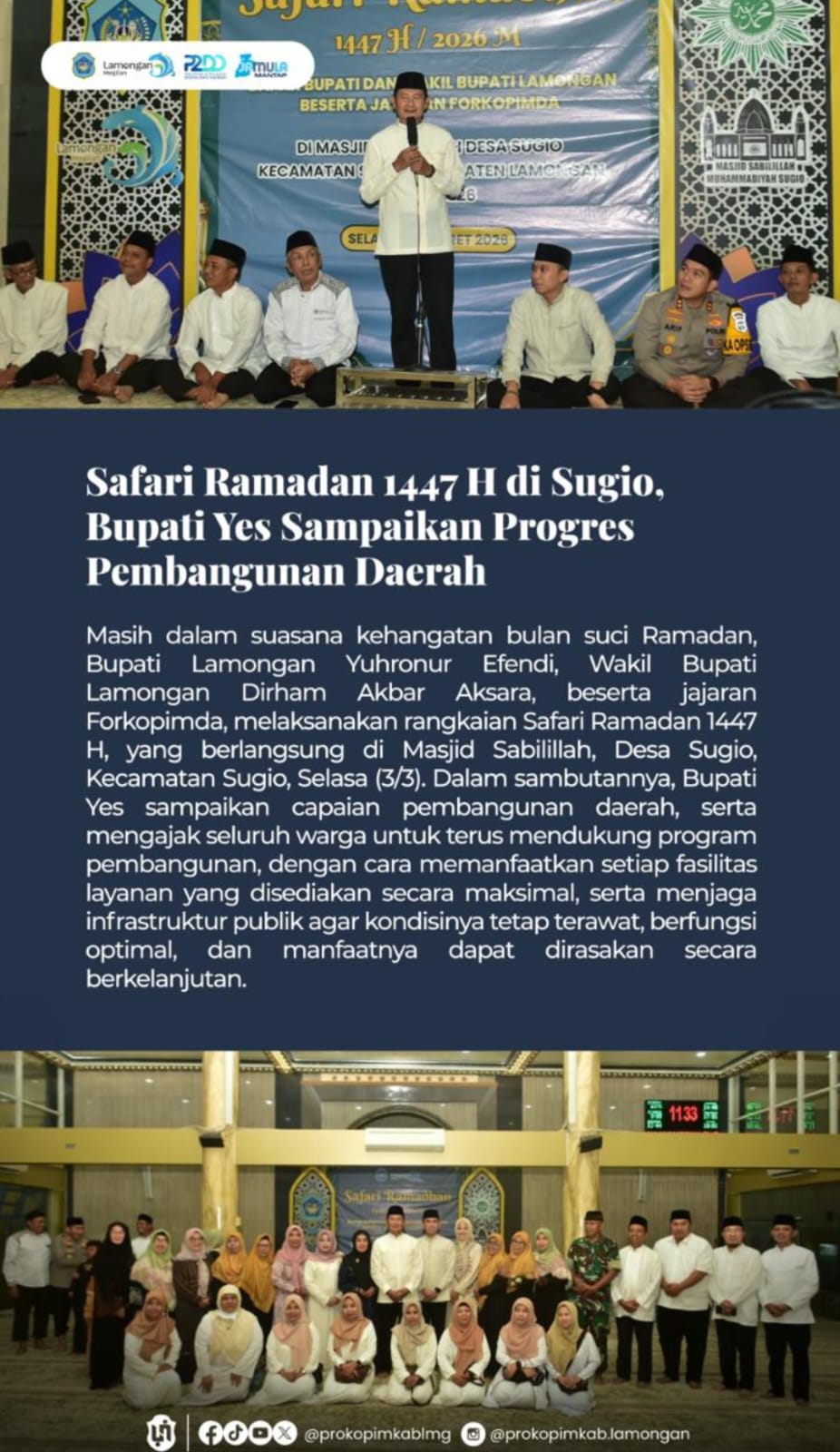Foto: PAK YES SAMPAIKAN PROGRES PEMBANGUNAN DAERAH DI SAFARI RAMADHAN