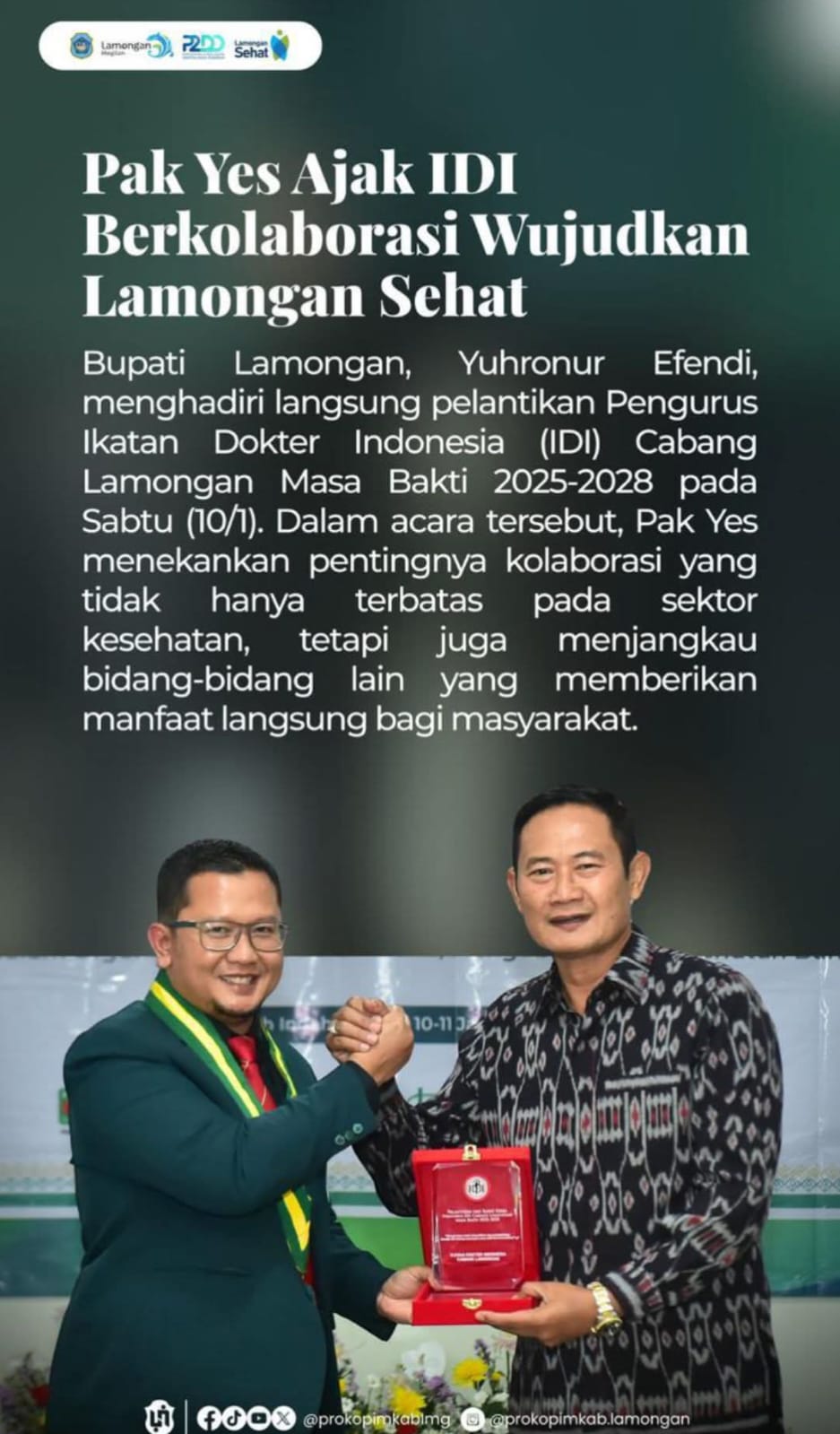 Foto: KOLABORASI DENGAN IDI WUJUDKAN LAMONGAN SEHAT