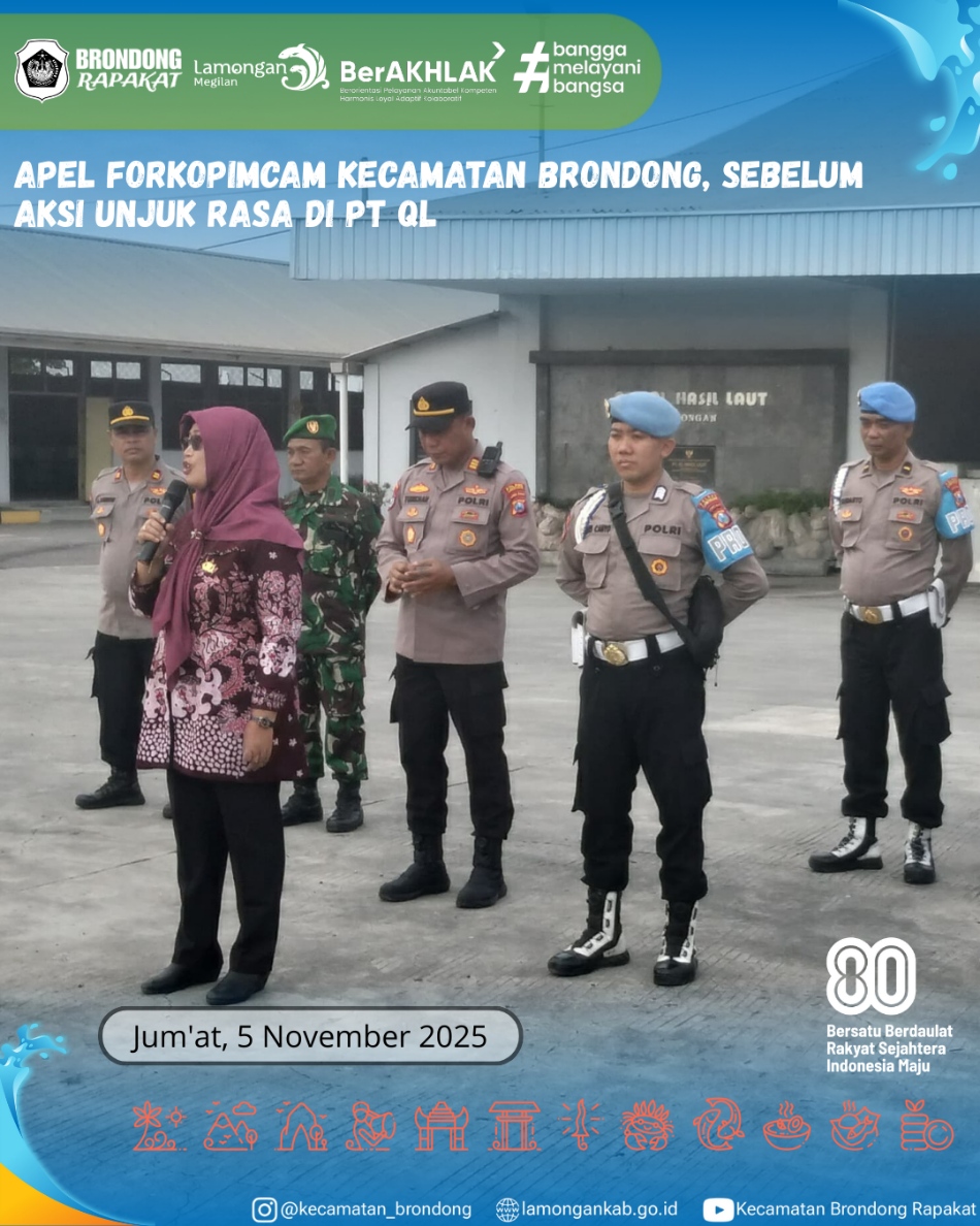 Foto: APEL KESIAPSIAGAAN FORKOPIMCAM BRONDONG JELANG AKSI UNJUK RASA DI PT QL