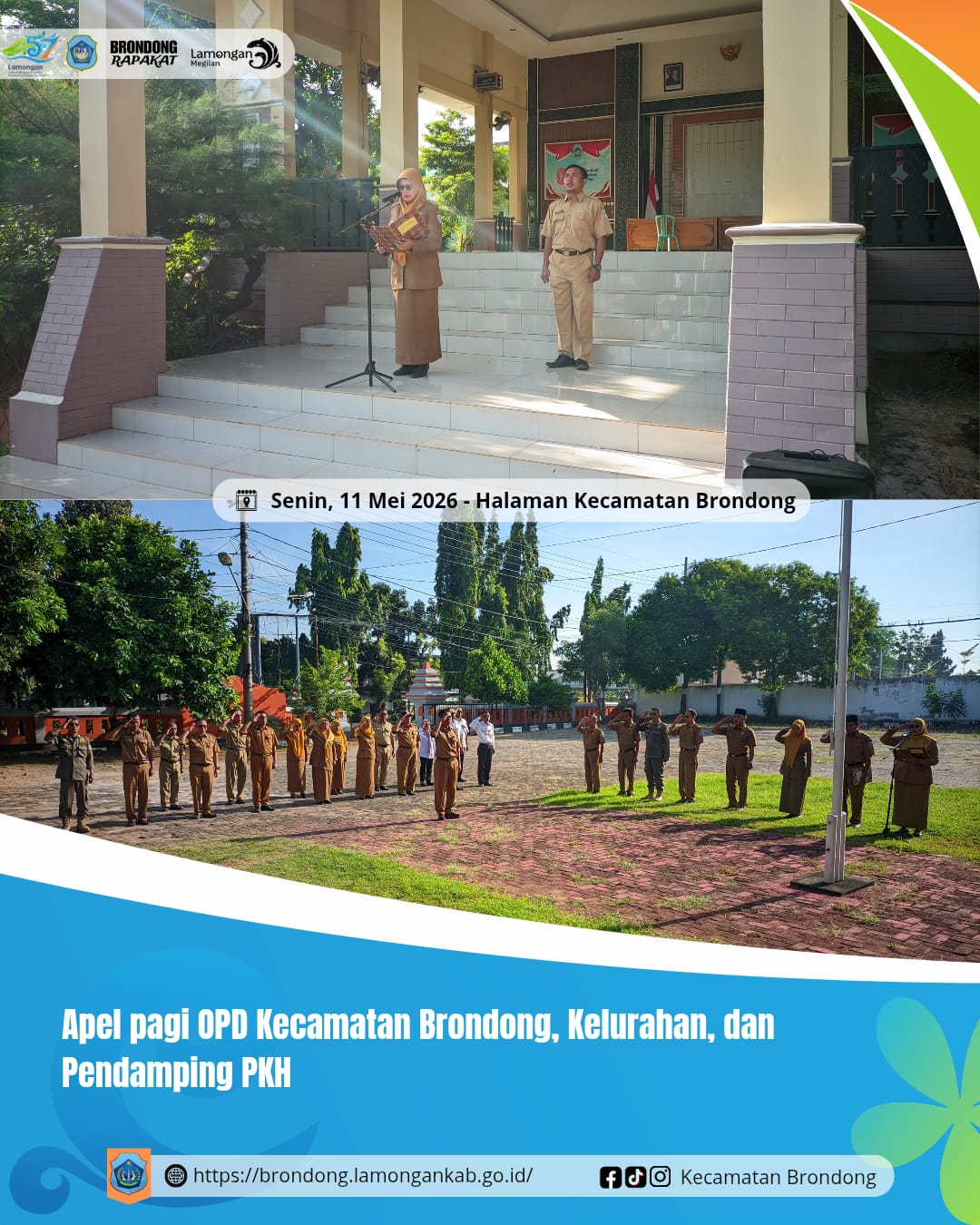 Foto: APEL SENIN PAGI ORGANISASI PERANGKAT DAERAH DAN PENDAMPING PKH KECAMATAN BRONDONG