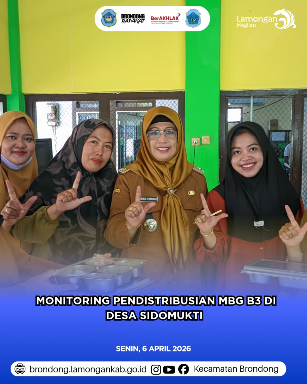 Foto: MONITORING PENDISTRIBUSIAN MAKANAN BERGIZI GRATIS (MBG) B3 BAGI KELOMPOK PRIORITAS DI DESA SIDOMUKTI KECAMATAN BRONDONG KABUPATEN LAMONGAN