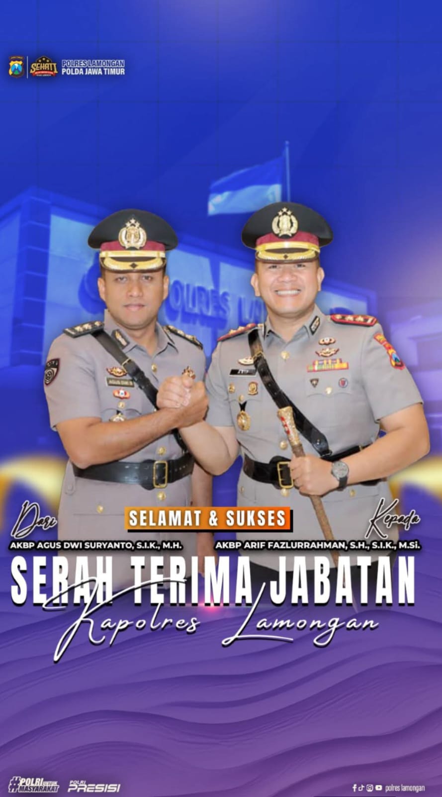 Foto: SERAH TERIMA JABATAN, POLRES LAMONGAN