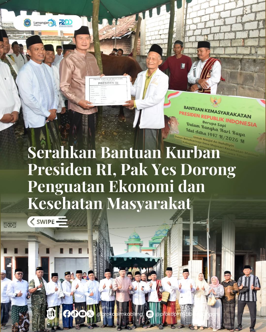 Foto: PENYERAHAN BANTUAN HEWAN KURBAN DARI PRESIDEN