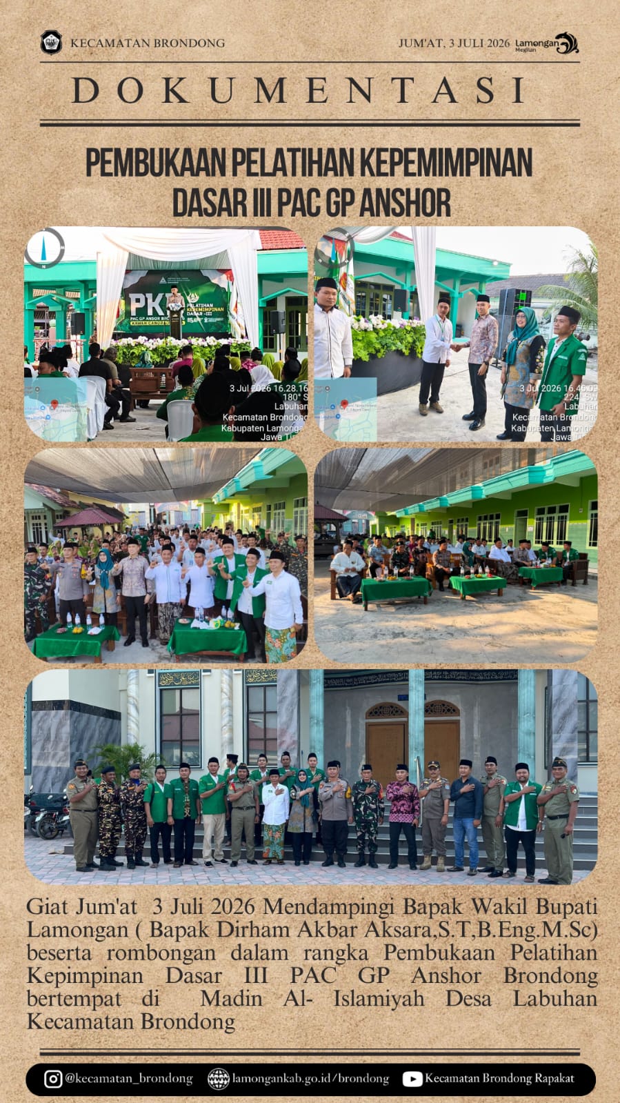 Foto: SUSUN KEPEMIMPINAN KADER, PKD III PAC GP ANSOR KECAMATAN BRONDONG RESMI DIBUKA
