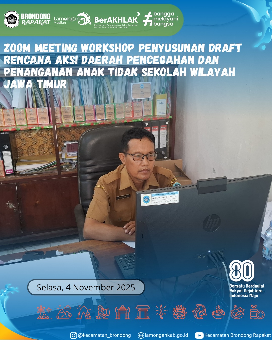 Foto: ZOOM MEETING WORKSHOP PENYUSUNAN DRAFT RENCANA AKSI DAERAH PENCEGAHAN DAN PENANGANAN ANAK TIDAK SEKOLAH WILAYAH JAWA TIMUR