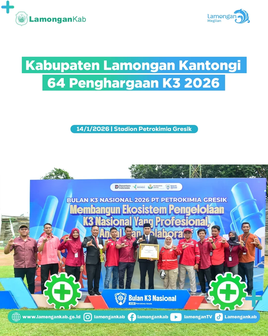 Foto: LAMONGAN KANTONGI 64 PENGHARGAAN K3 2026