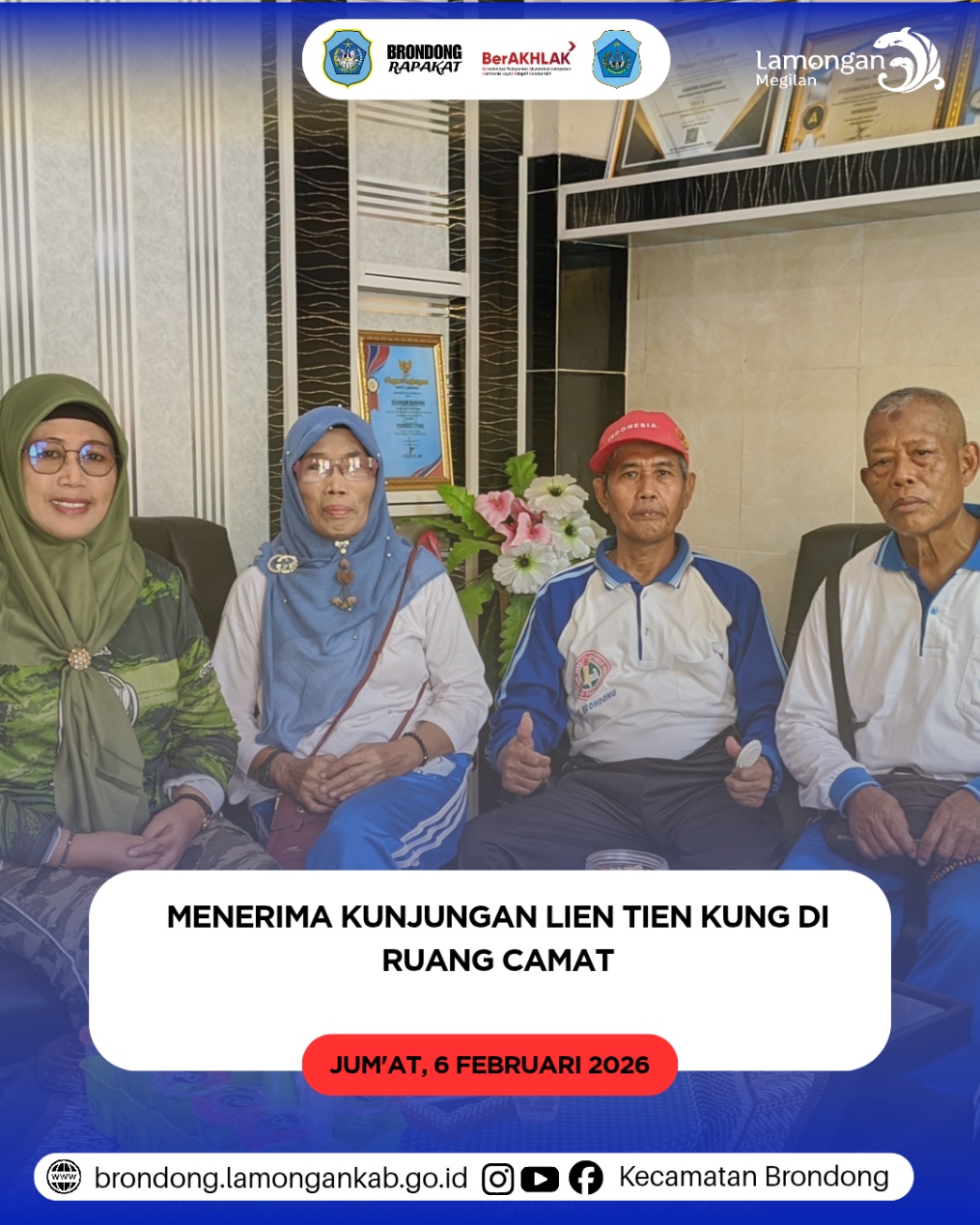 Foto: PERERAT SILATURAHMI, CAMAT BRONDONG TERIMA KUNJUNGAN LIEN TIEN KUNG