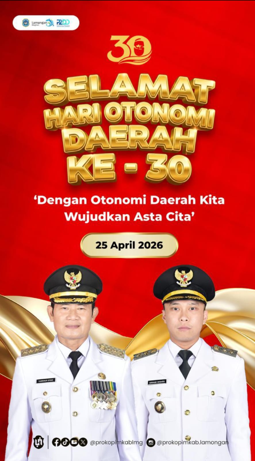 Foto: SELAMAT HARI OTONOMI DAERAH KE-30