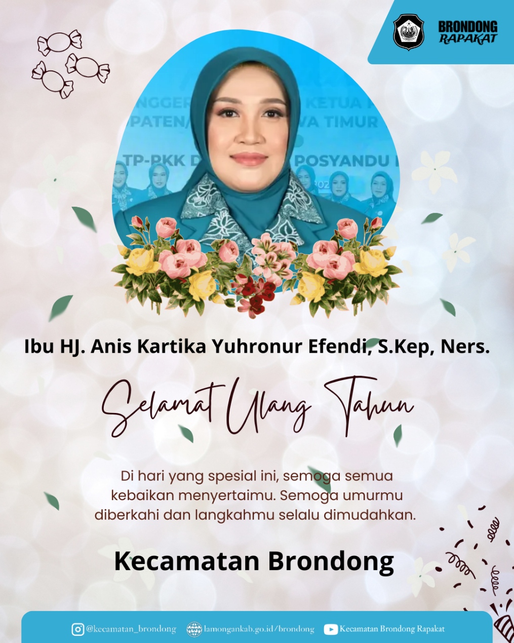 Foto: SELAMAT ULANG TAHUN KEPADA IBU HJ. ANIS KARTIKA YUHRONUR EFENDI, S.KEP, NERS