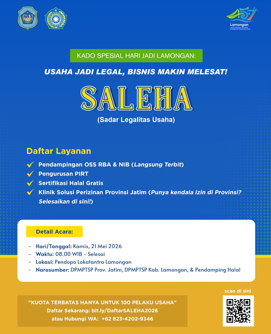Foto: SALEHA (SADAR LEGALITAS USAHA)
