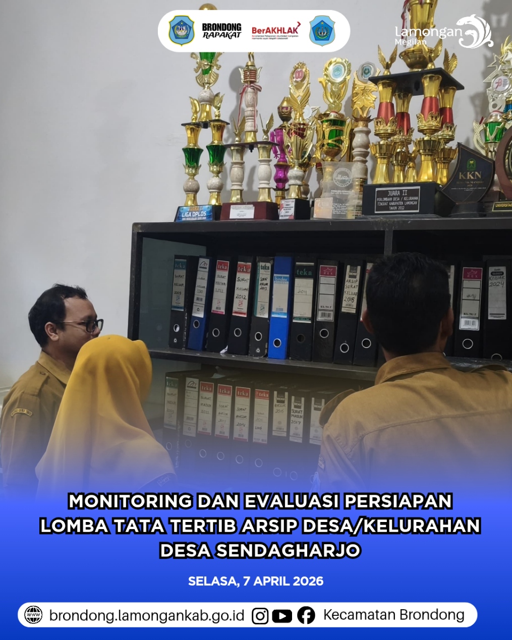 Foto: MONITORING DAN EVALUASI PERSIAPAN LOMBA TATA TERTIB ARSIP DI DESA SENDANGHARJO