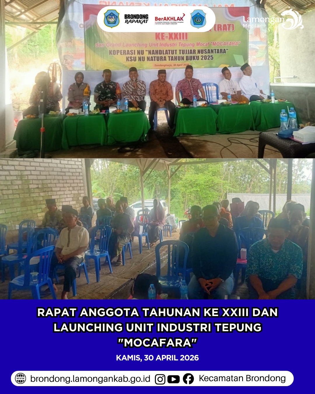 Foto: RAPAT ANGGOTA TAHUNAN XXIII DAN PELUNCURAN UNIT INDUSTRI TEPUNG MOCAFARA DI DESA SENDANGHARJO