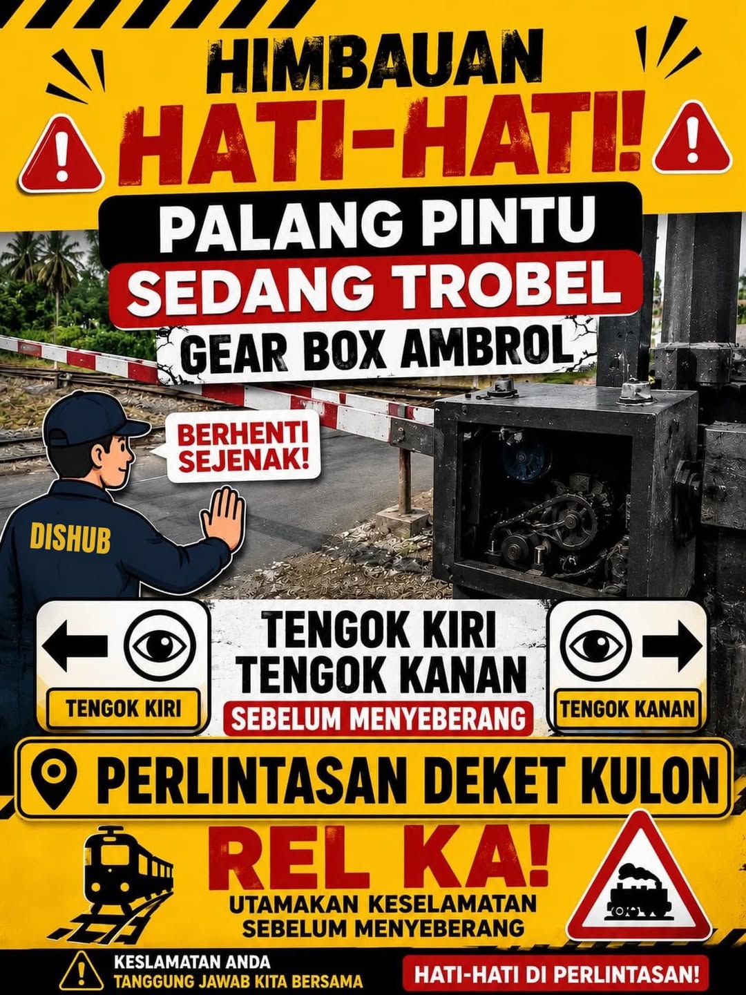 Foto: HIMBAUAN PALANG PITU KERETA SEDANG TROBEL