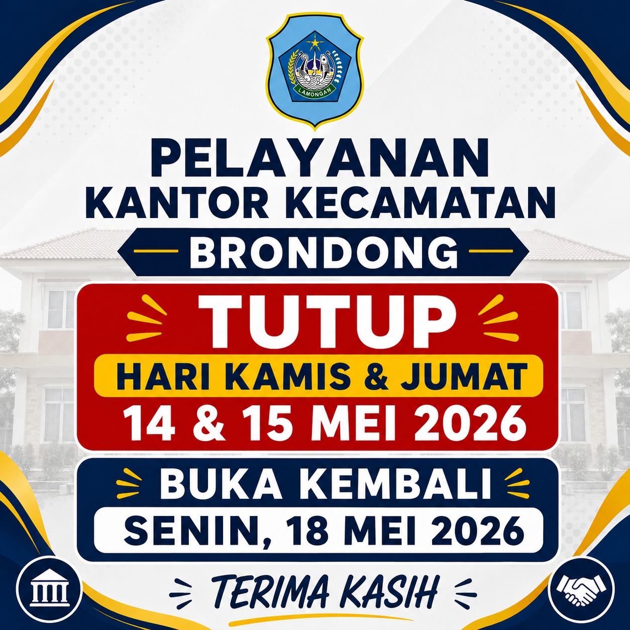 Foto: INFO LIBUR PELAYANAN KECAMATAN BRONDONG