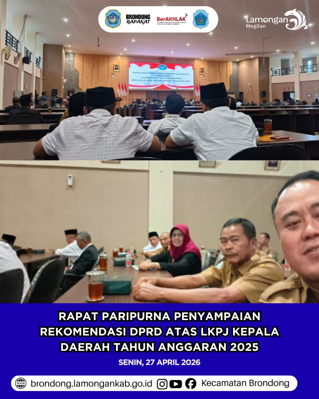 Foto: PENYAMPAIAN REKOMENDASI DPRD KABUPATEN LAMONGAN ATAS LKPJ KEPALA DAERAH TAHUN ANGGARAN 2025