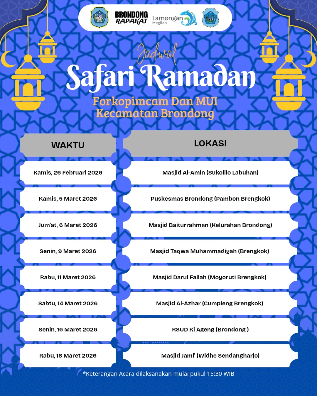 Foto: SAFARI RAMADAN FORKOPIMCAM & MUI KECAMATAN BRONDONG