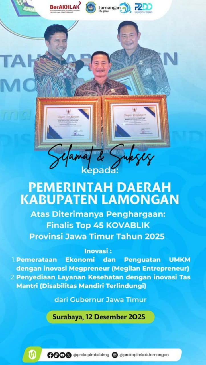 Foto: BUPATI YES TERIMA PENGHARGAAN FINALIS TOP 45 KOVAPUBLIK