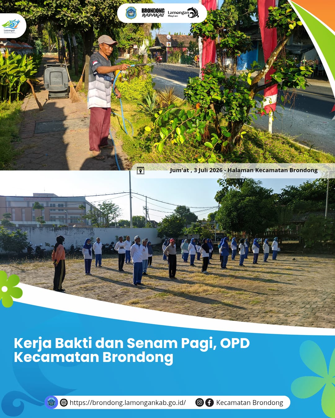 Foto: KERJA BAKTI DAN SENAM PAGI OPD KECAMATAN BRONDONG WUJUDKAN LINGKUNGAN KERJA YANG BERSIH DAN SEHAT