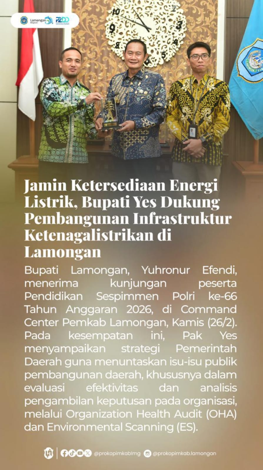 Foto: PAK YES DUKUNG PEMBANGUNAN INFRASTRUKTUR KETENAGALISTRIKAN LAMONGAN