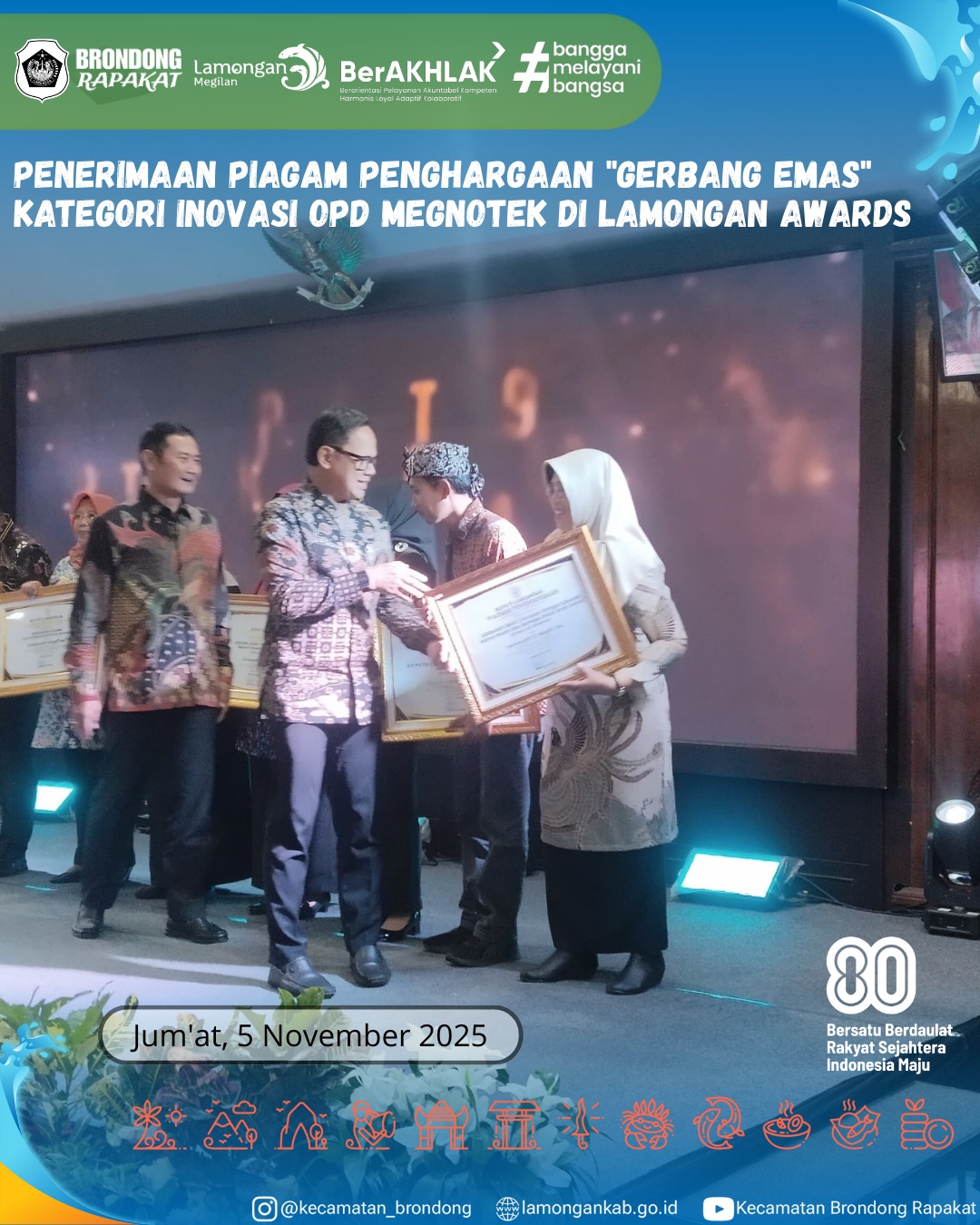Foto: PENGHARGAAN GERBANG EMAS MEGNOTEK HARUMKAN KECAMATAN BRONDONG DI LAMONGAN AWARDS