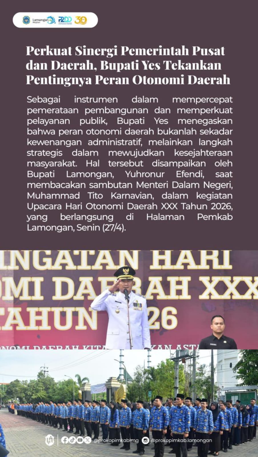 Foto: "DENGAN OTONOMI DAERAH KITA WUJUDKAN ASTA CITA"