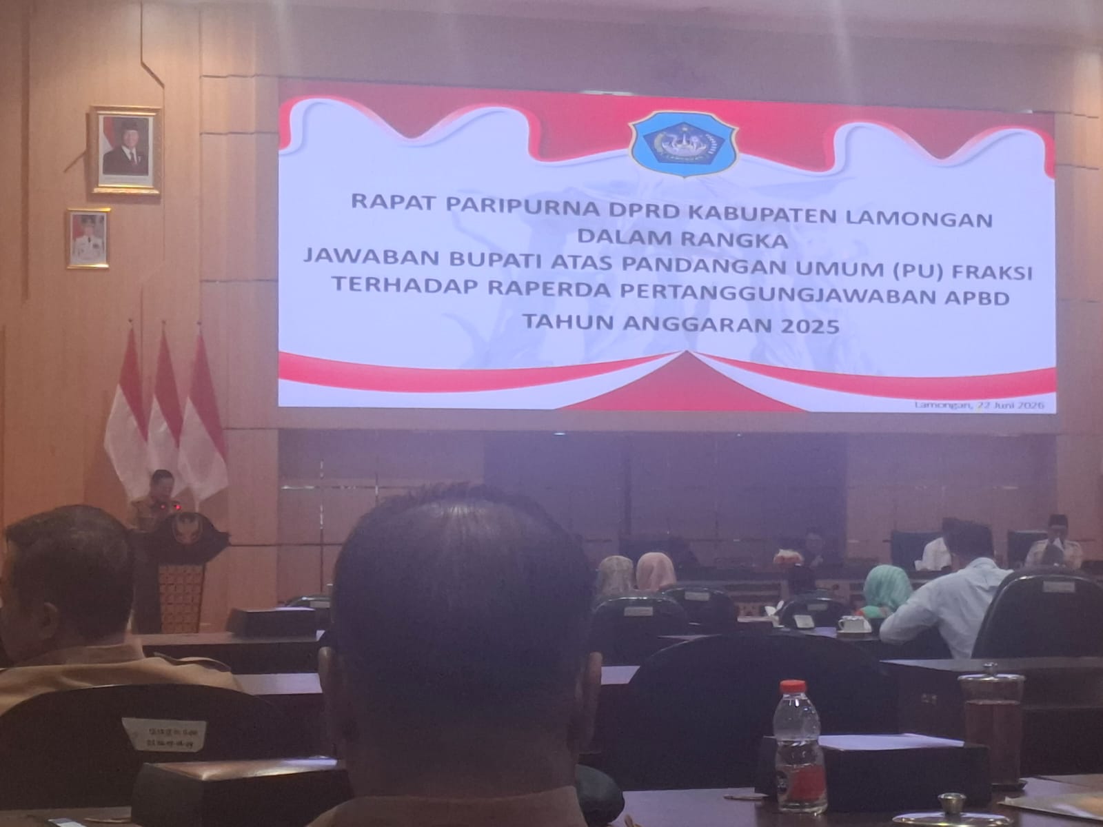 Foto: RAPAT PARIPURNA DPRD KABUPATEN LAMONGAN BAHAS JAWABAN BUPATI ATAS PANDANGAN UMUM FRAKSI TERHADAP RAPERDA PERTANGGUNGJAWABAN APBD 2025
