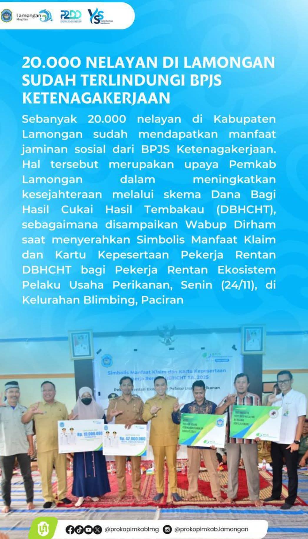 Foto: 20.000 NELAYAN DI LAMONGAN SUDAH TERLINDUNGI BPJS KETENAGAKERJAAN