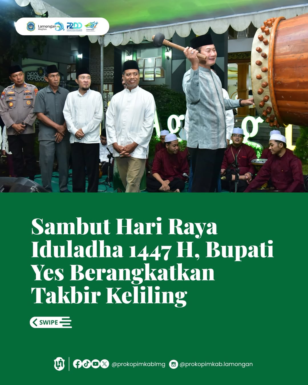 Foto: PEMBERANGKATAN TAKBIR KELILING OLEH BUPATI LAMONGAN